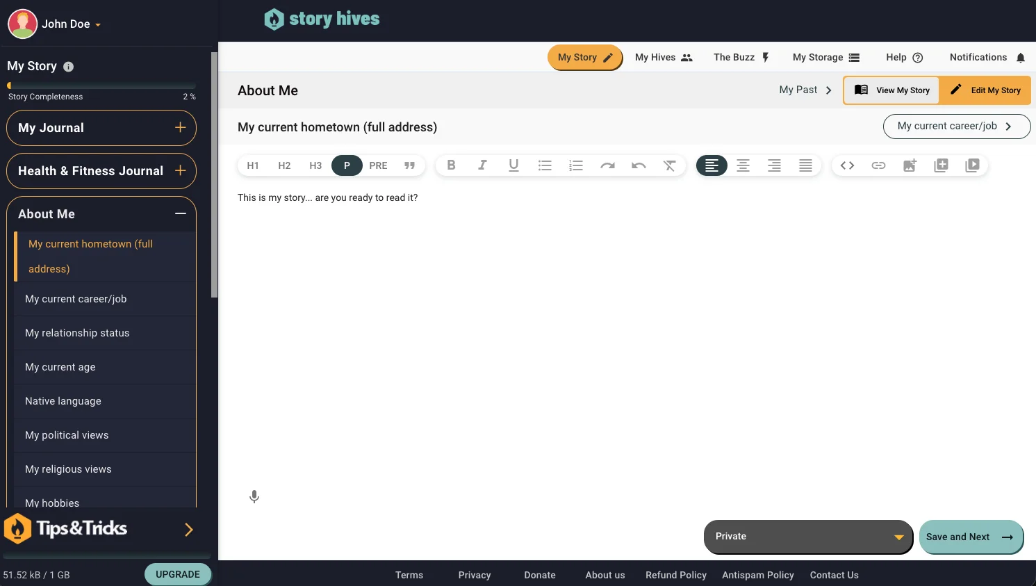 StoryHives private community platform